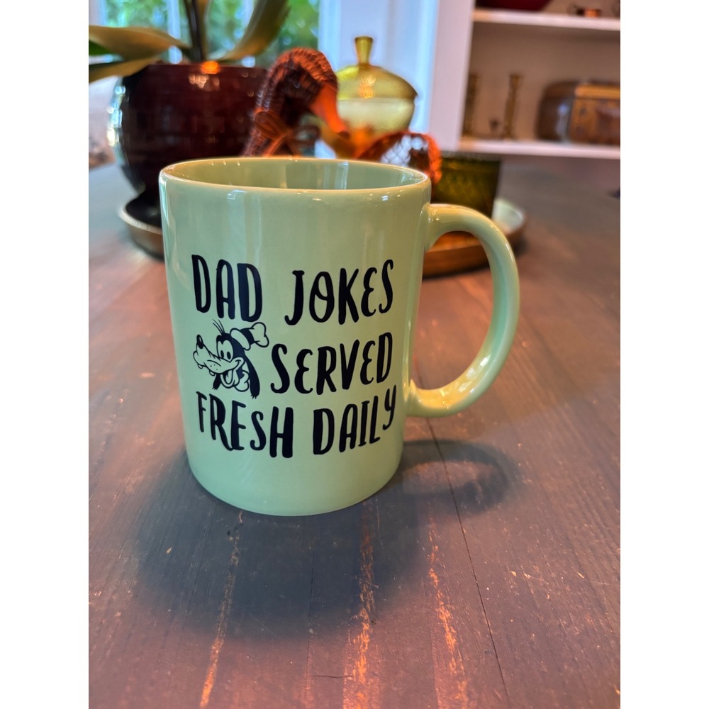 Disney Goofy Dad Jokes Served Fresh Daily Green Stoneware Coffee Mug 18oz
